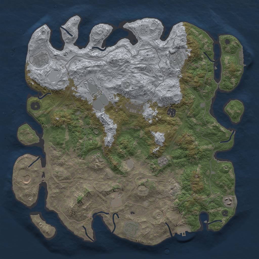 Rust Map: Procedural Map, Size: 4250, Seed: 424726836, 20 Monuments