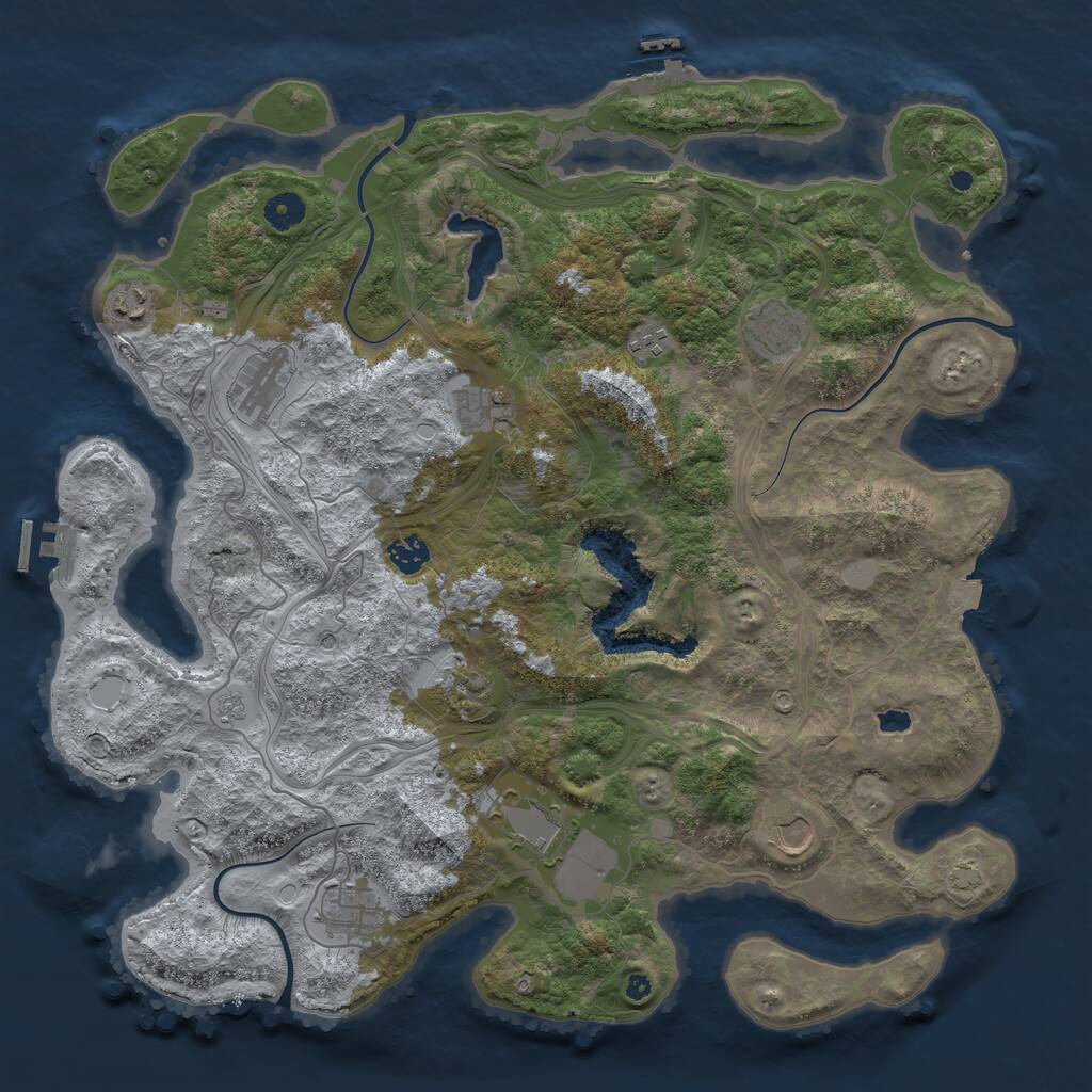 Rust Map: Procedural Map, Size: 4250, Seed: 2013871566, 16 Monuments