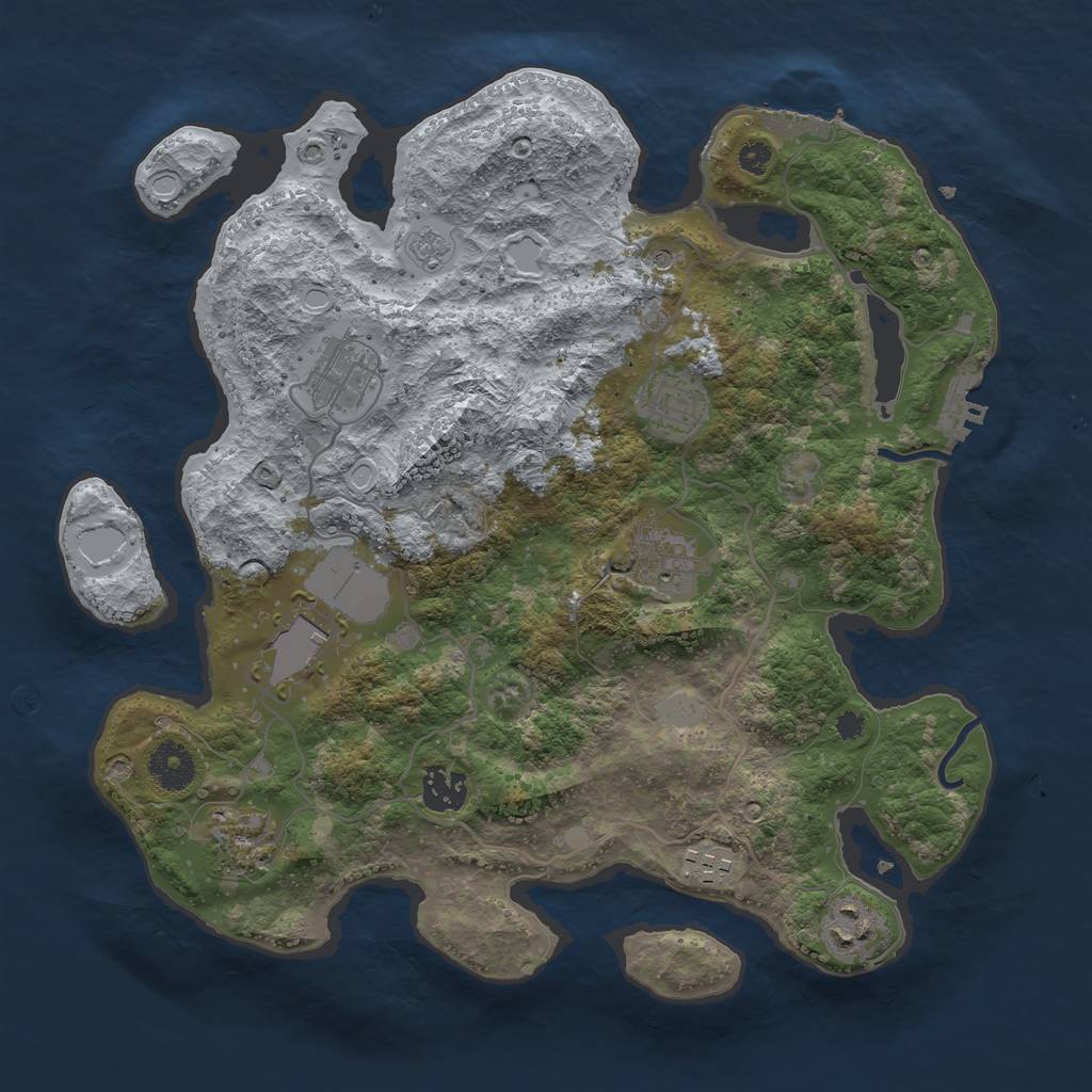 Rust Map: Procedural Map, Size: 3500, Seed: 31152, 17 Monuments