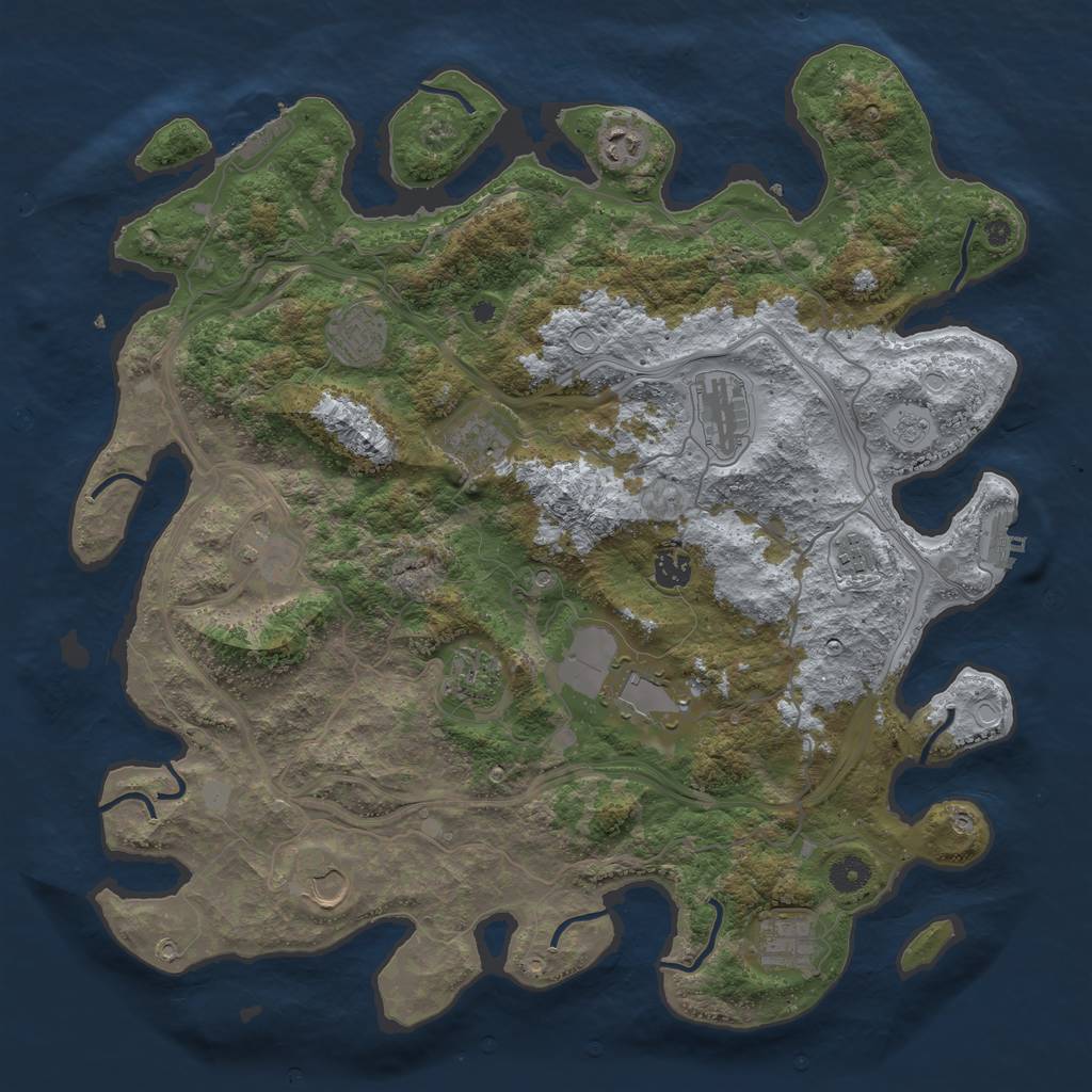 Rust Map: Procedural Map, Size: 4250, Seed: 54730, 20 Monuments