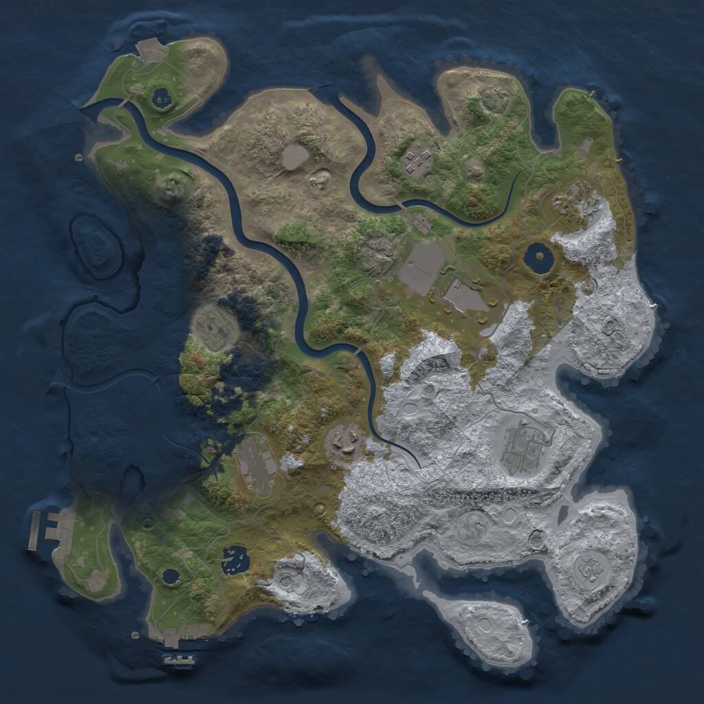 Rust Map: Procedural Map, Size: 3580, Seed: 14639, 14 Monuments