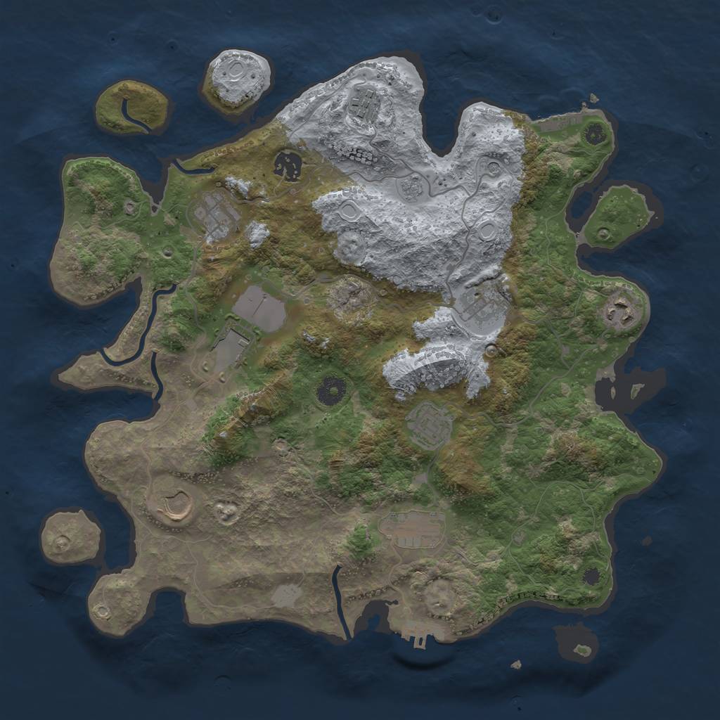 Rust Map: Procedural Map, Size: 3700, Seed: 1670342536, 18 Monuments