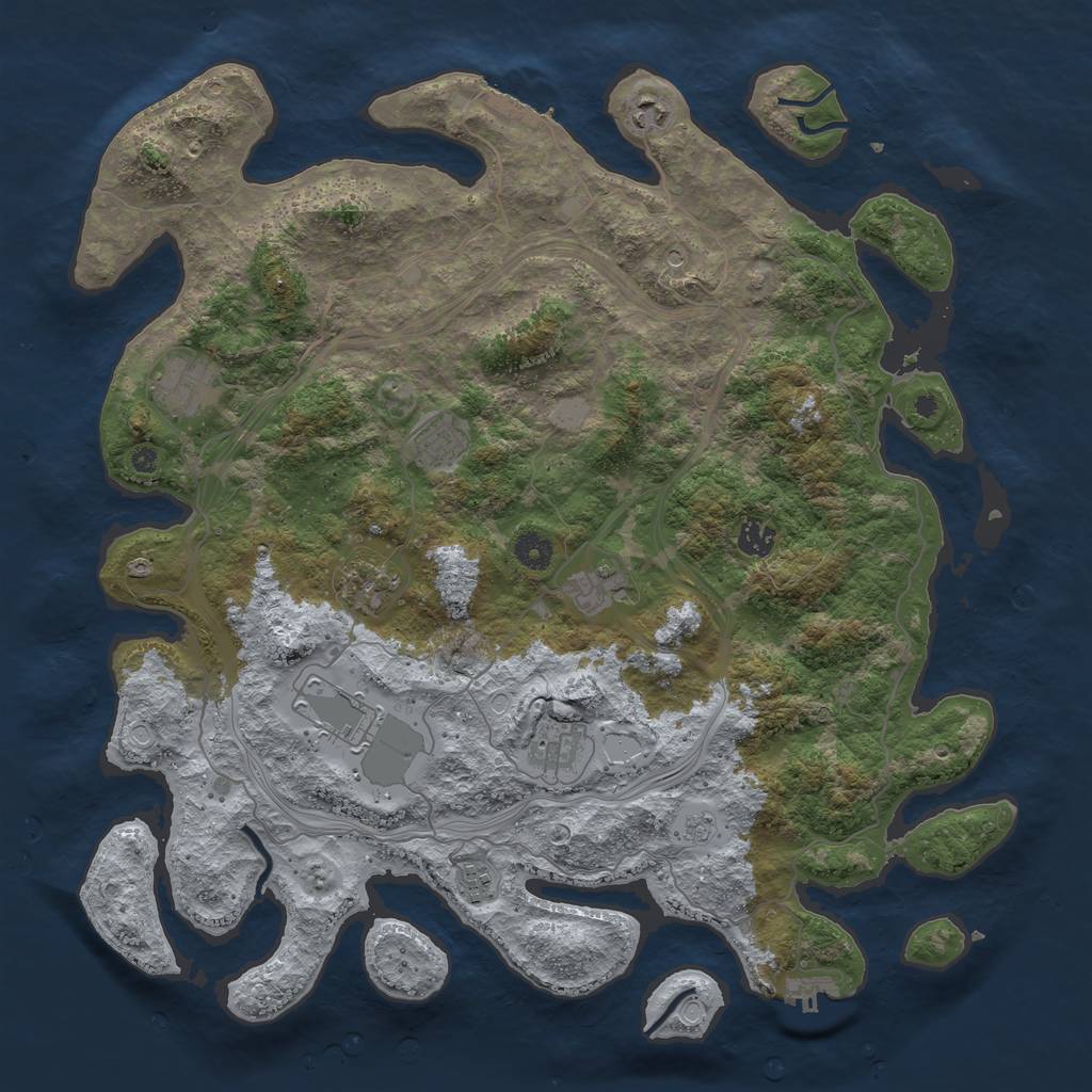 Rust Map: Procedural Map, Size: 4300, Seed: 17058204, 18 Monuments