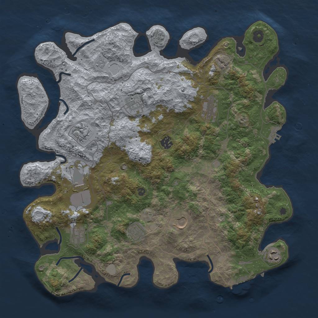 Rust Map: Procedural Map, Size: 4000, Seed: 19311931, 19 Monuments