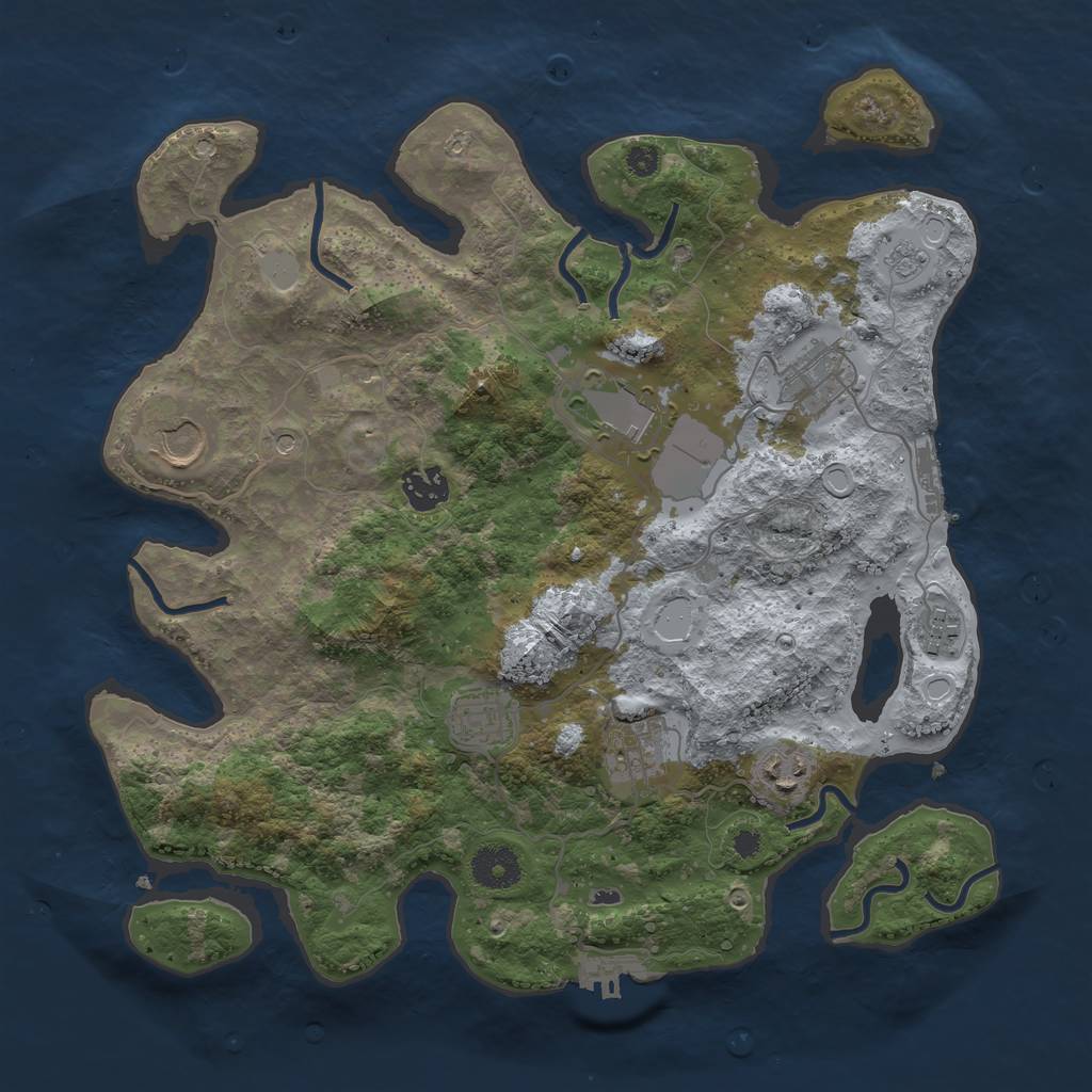 Rust Map: Procedural Map, Size: 3550, Seed: 278363, 17 Monuments