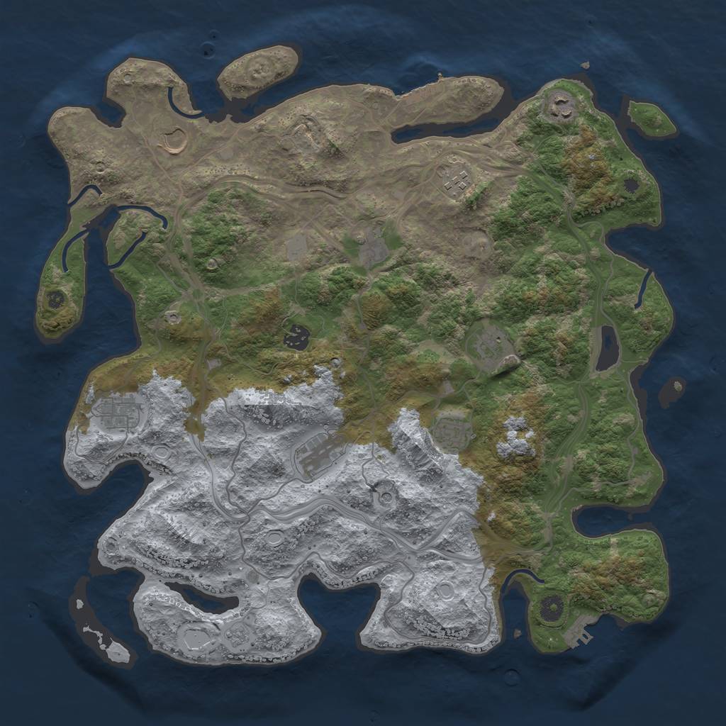 Rust Map: Procedural Map, Size: 4250, Seed: 62000, 18 Monuments