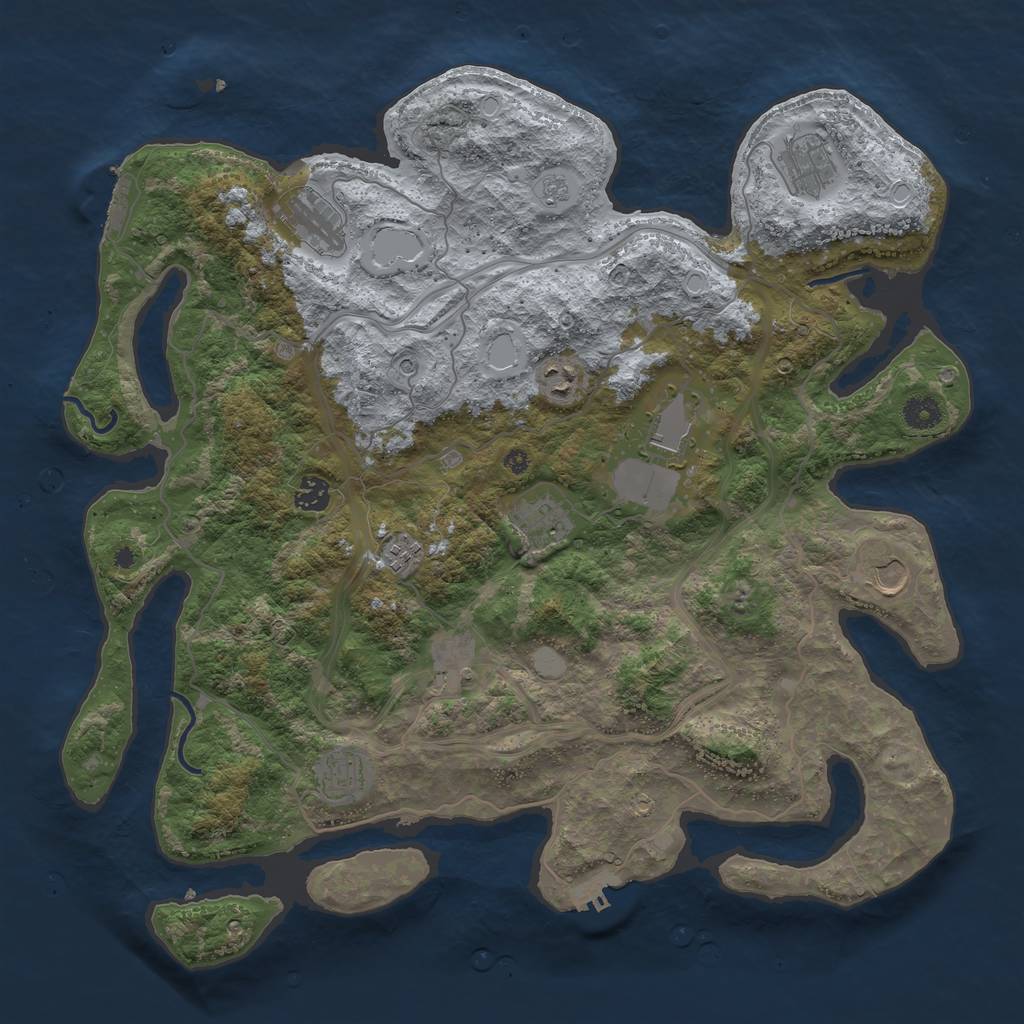 Rust Map: Procedural Map, Size: 4250, Seed: 92105, 19 Monuments