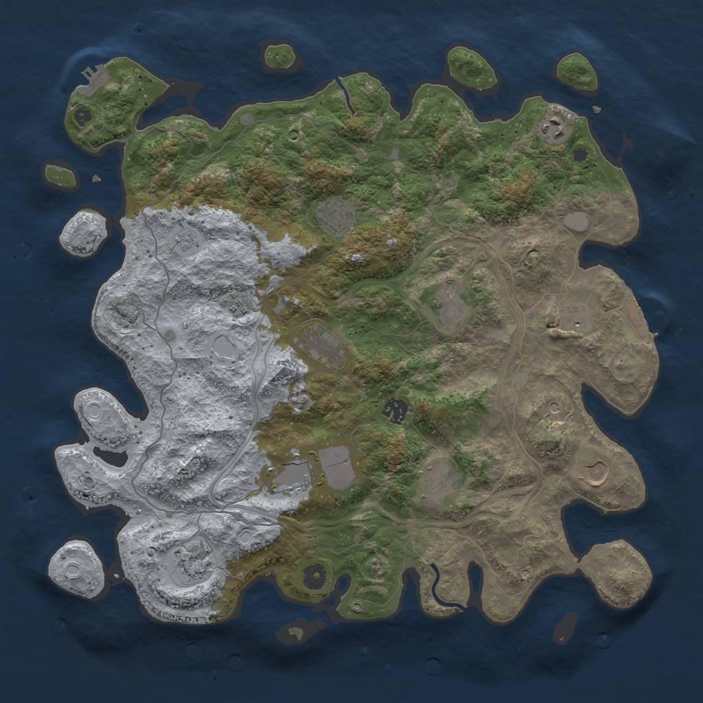 Rust Map: Procedural Map, Size: 4250, Seed: 1753188500, 20 Monuments