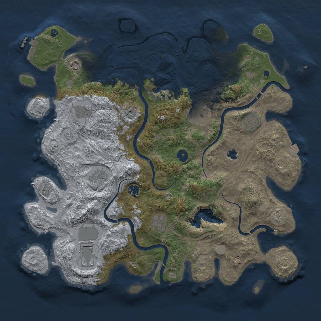 Rust Map: Procedural Map, Size: 4250, Seed: 1753188500, 14 Monuments