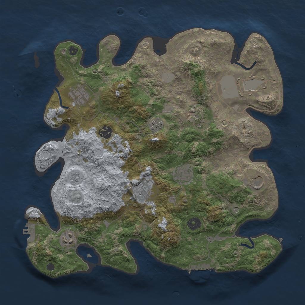 Rust Map: Procedural Map, Size: 3500, Seed: 31667, 18 Monuments