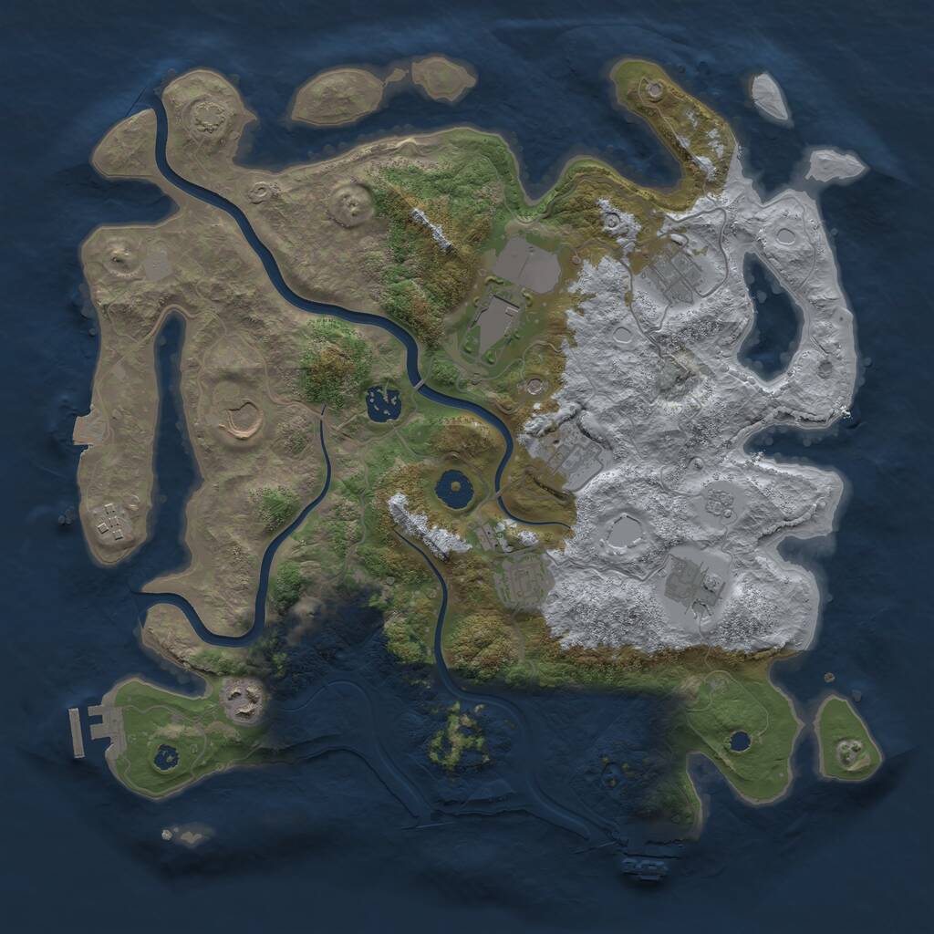 Rust Map: Procedural Map, Size: 3800, Seed: 1885535169, 15 Monuments