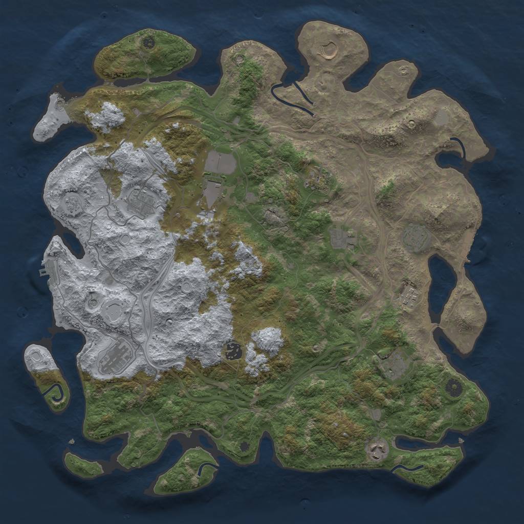 Rust Map: Procedural Map, Size: 4500, Seed: 891339511, 20 Monuments