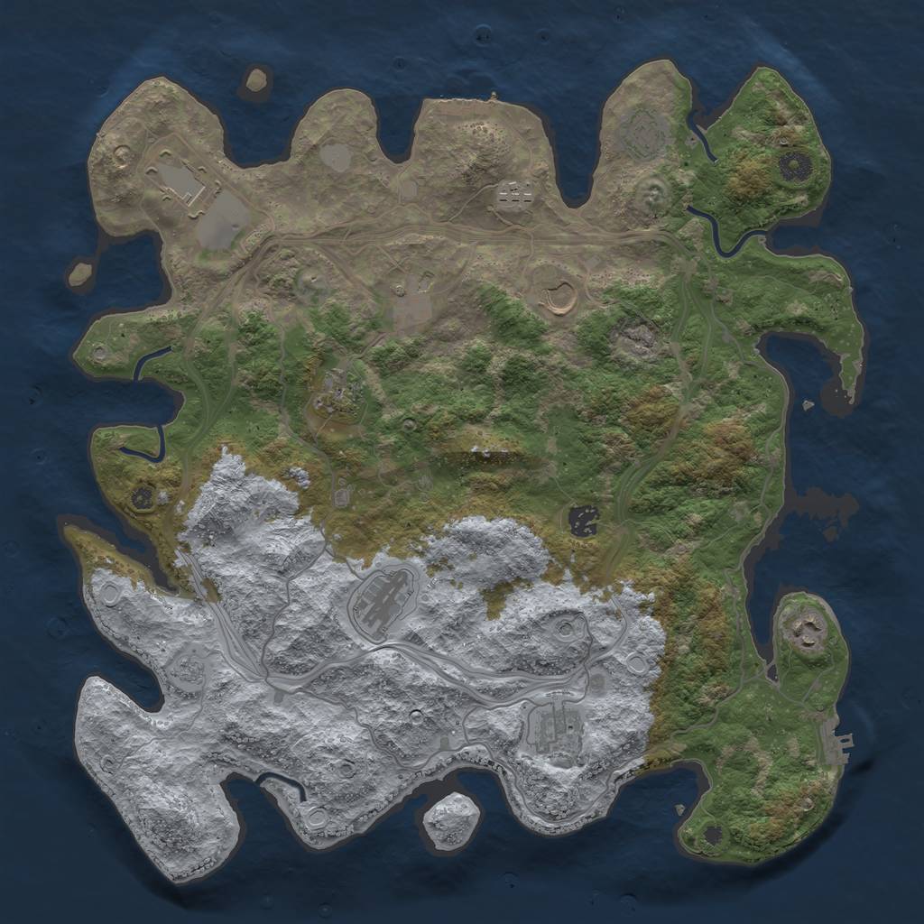 Rust Map: Procedural Map, Size: 4250, Seed: 56169, 19 Monuments