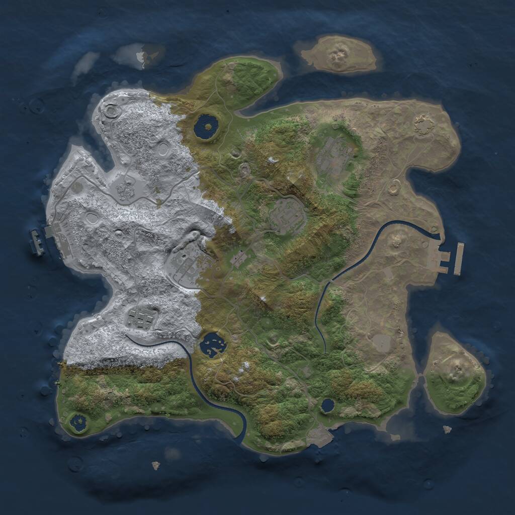 Rust Map: Procedural Map, Size: 3200, Seed: 106, 10 Monuments