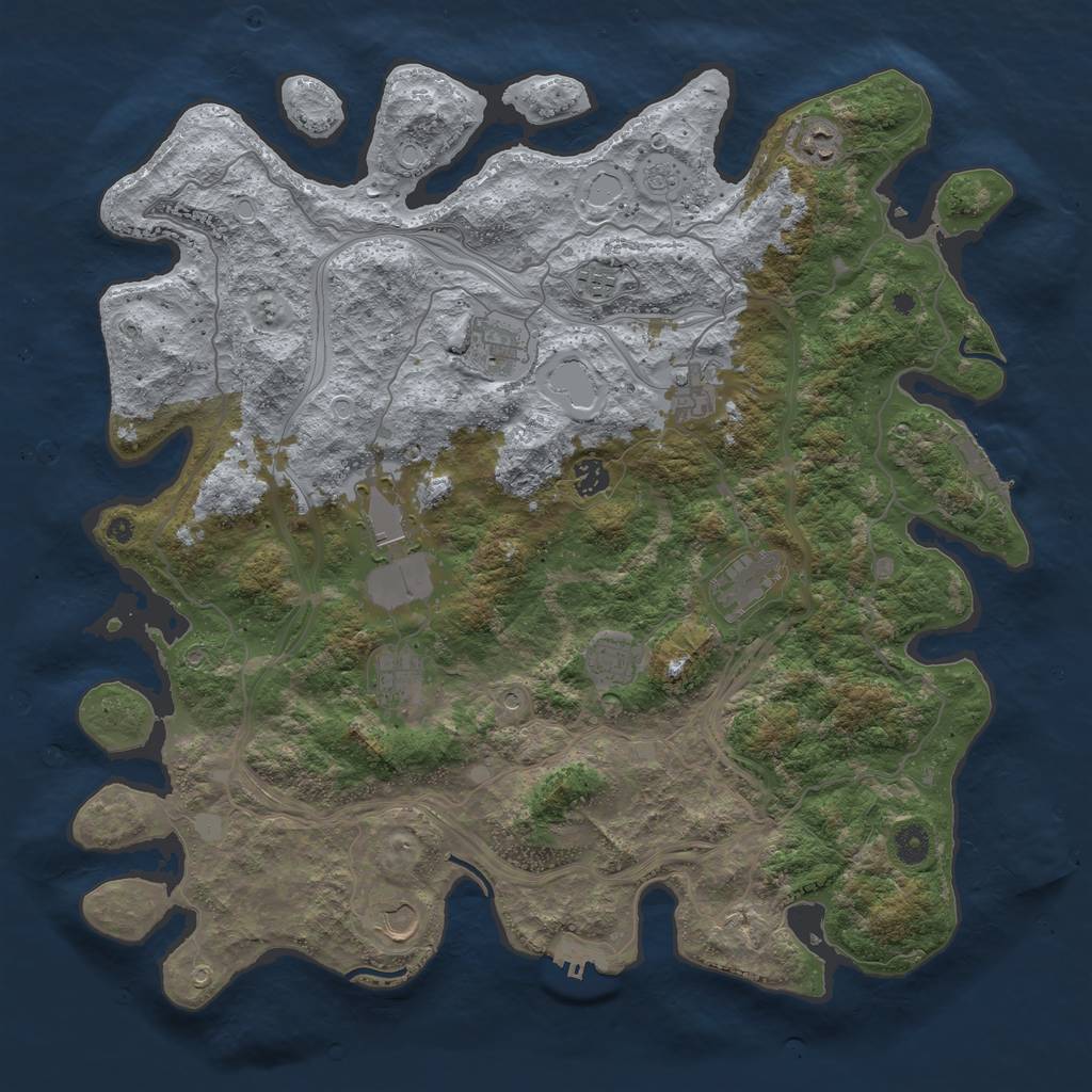 Rust Map: Procedural Map, Size: 4400, Seed: 121240327, 19 Monuments