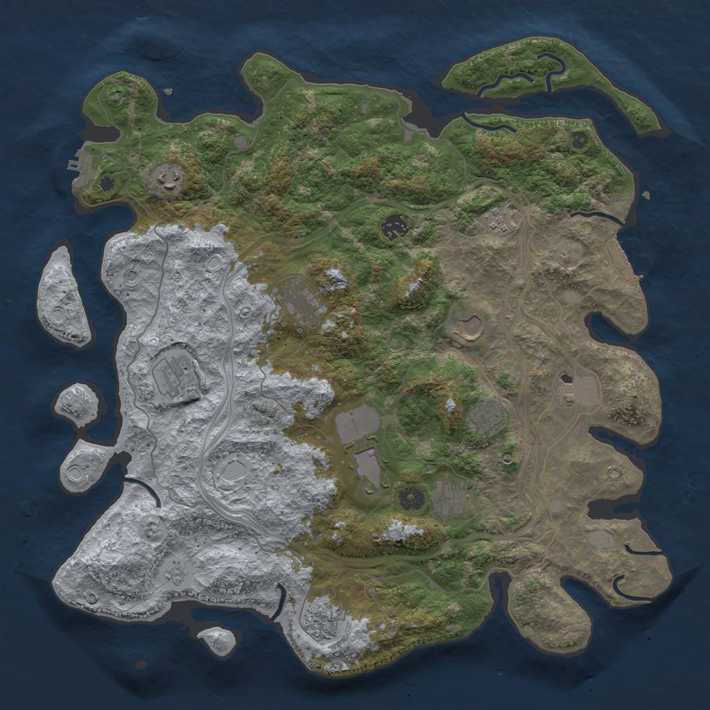 Rust Map: Procedural Map, Size: 4250, Seed: 780754894, 20 Monuments
