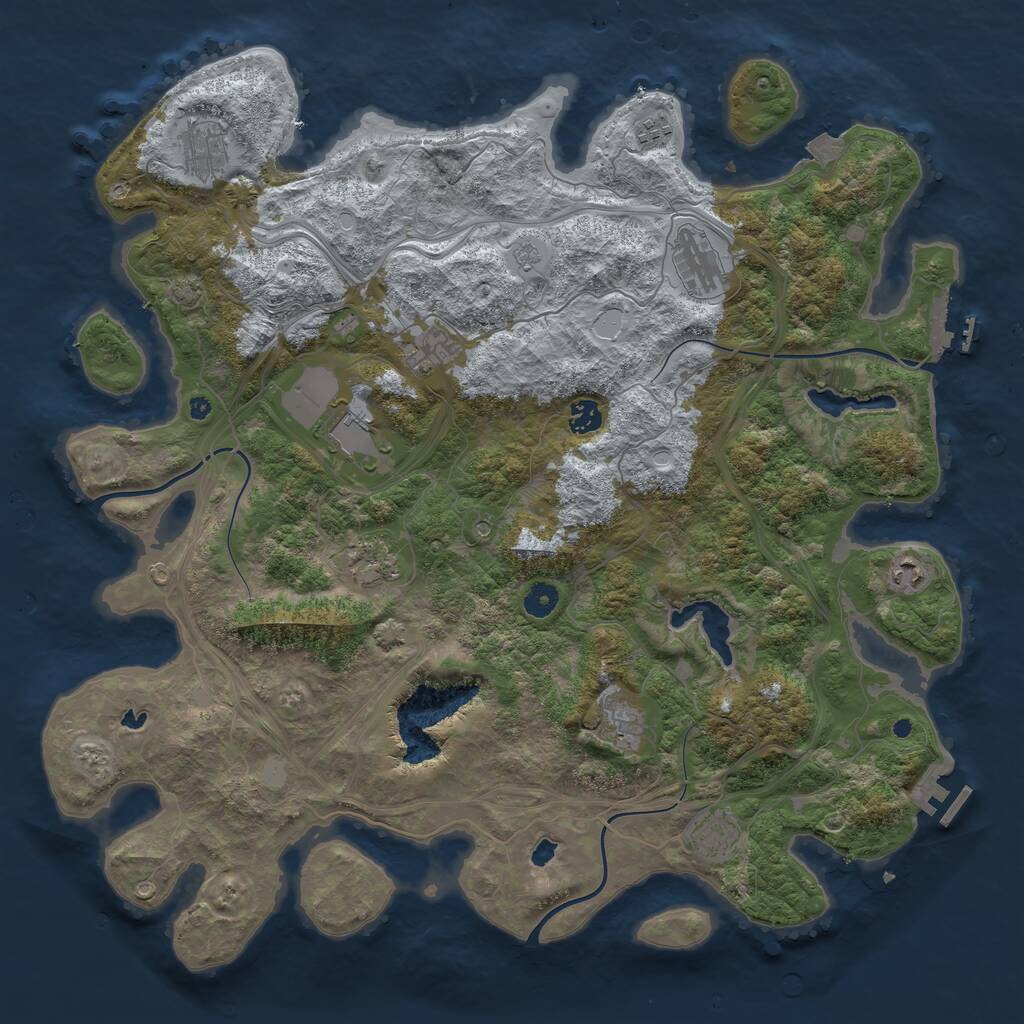 Rust Map: Procedural Map, Size: 4500, Seed: 67832, 16 Monuments