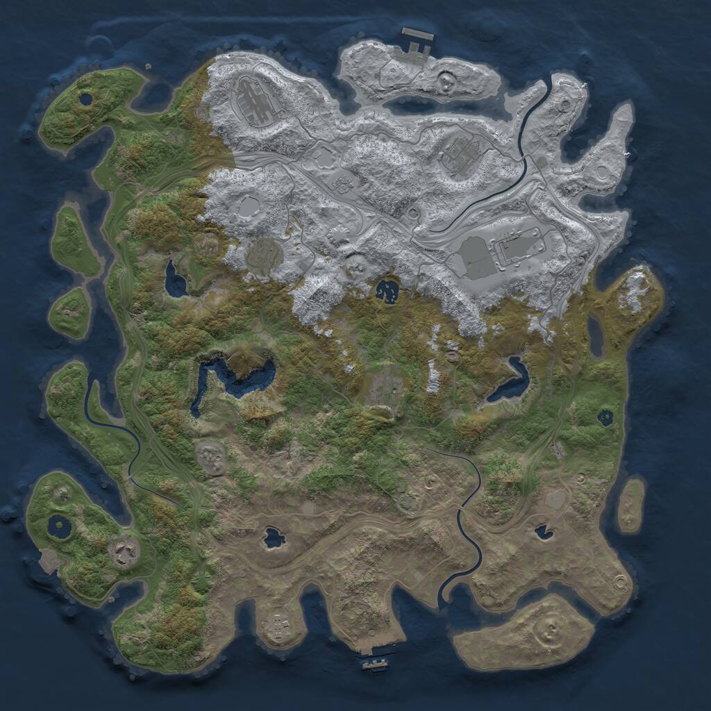 Rust Map: Procedural Map, Size: 4500, Seed: 862554, 14 Monuments