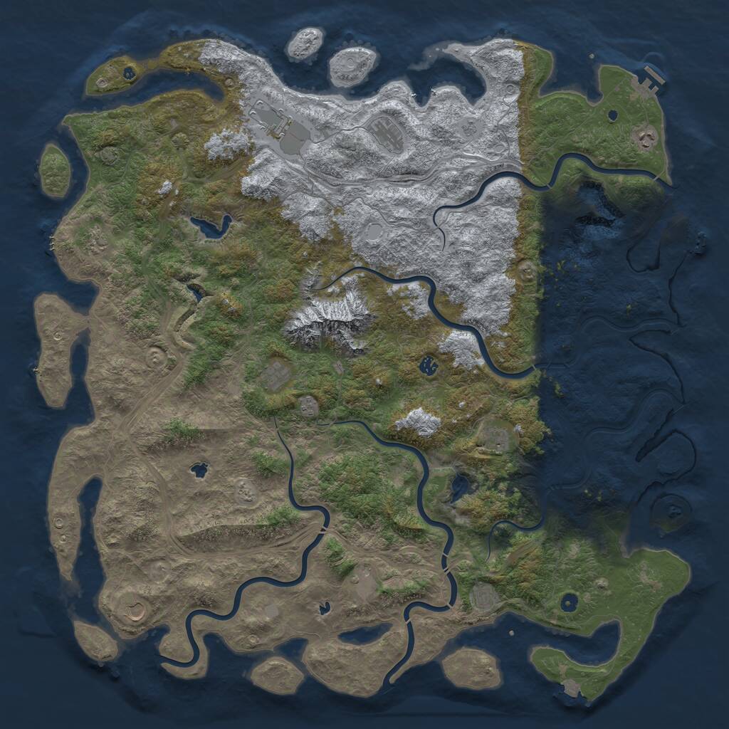 Rust Map: Procedural Map, Size: 6000, Seed: 1019687099, 17 Monuments