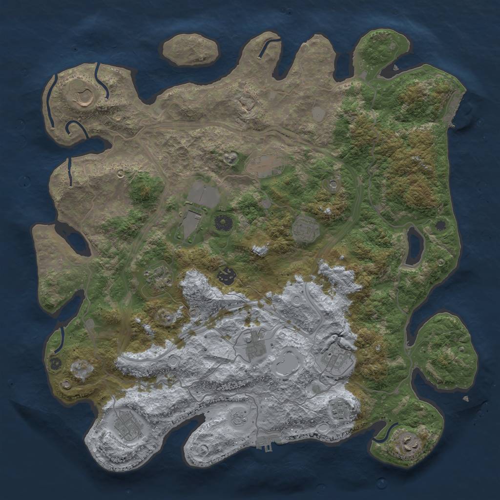 Rust Map: Procedural Map, Size: 4250, Seed: 17227724, 20 Monuments