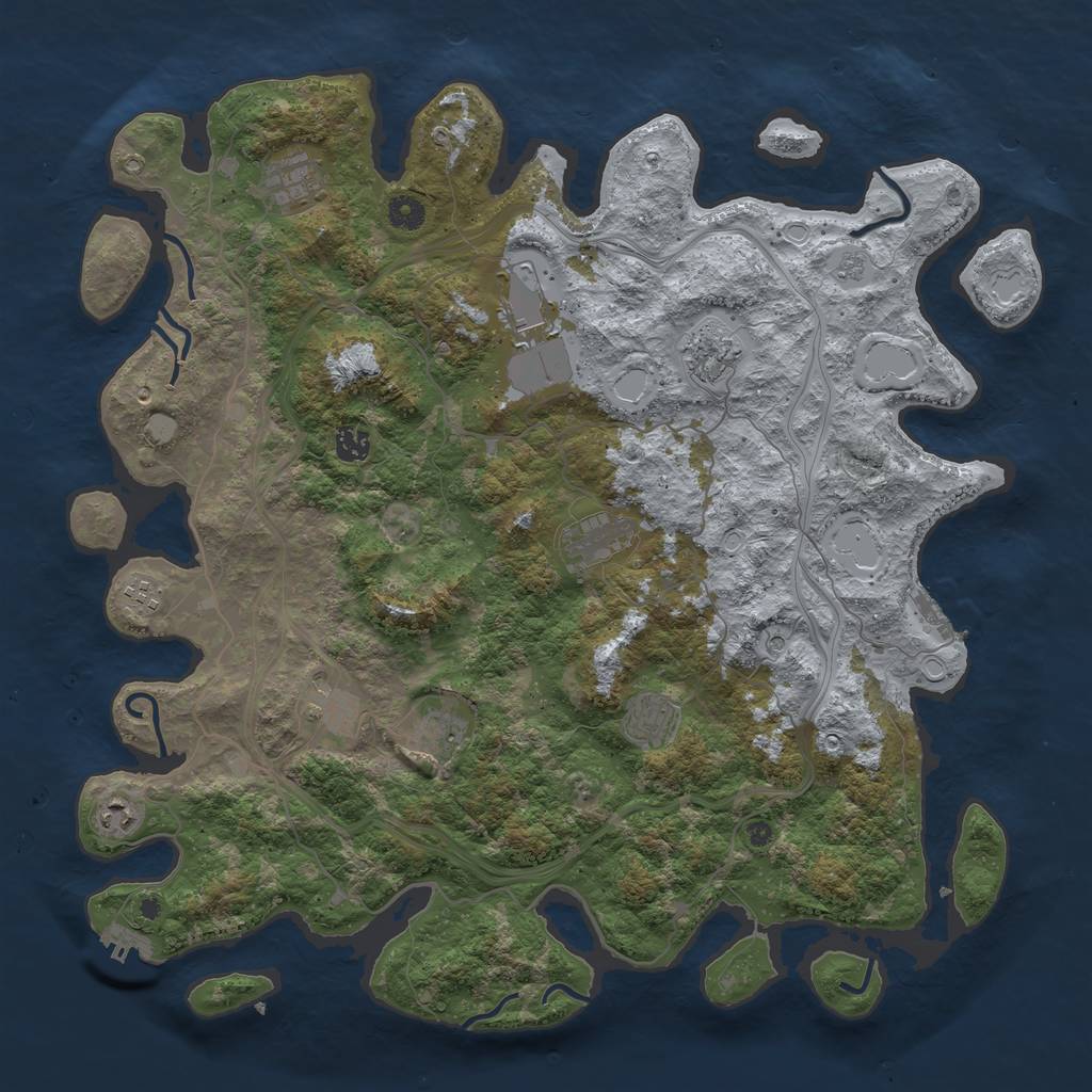 Rust Map: Procedural Map, Size: 4500, Seed: 178753, 19 Monuments