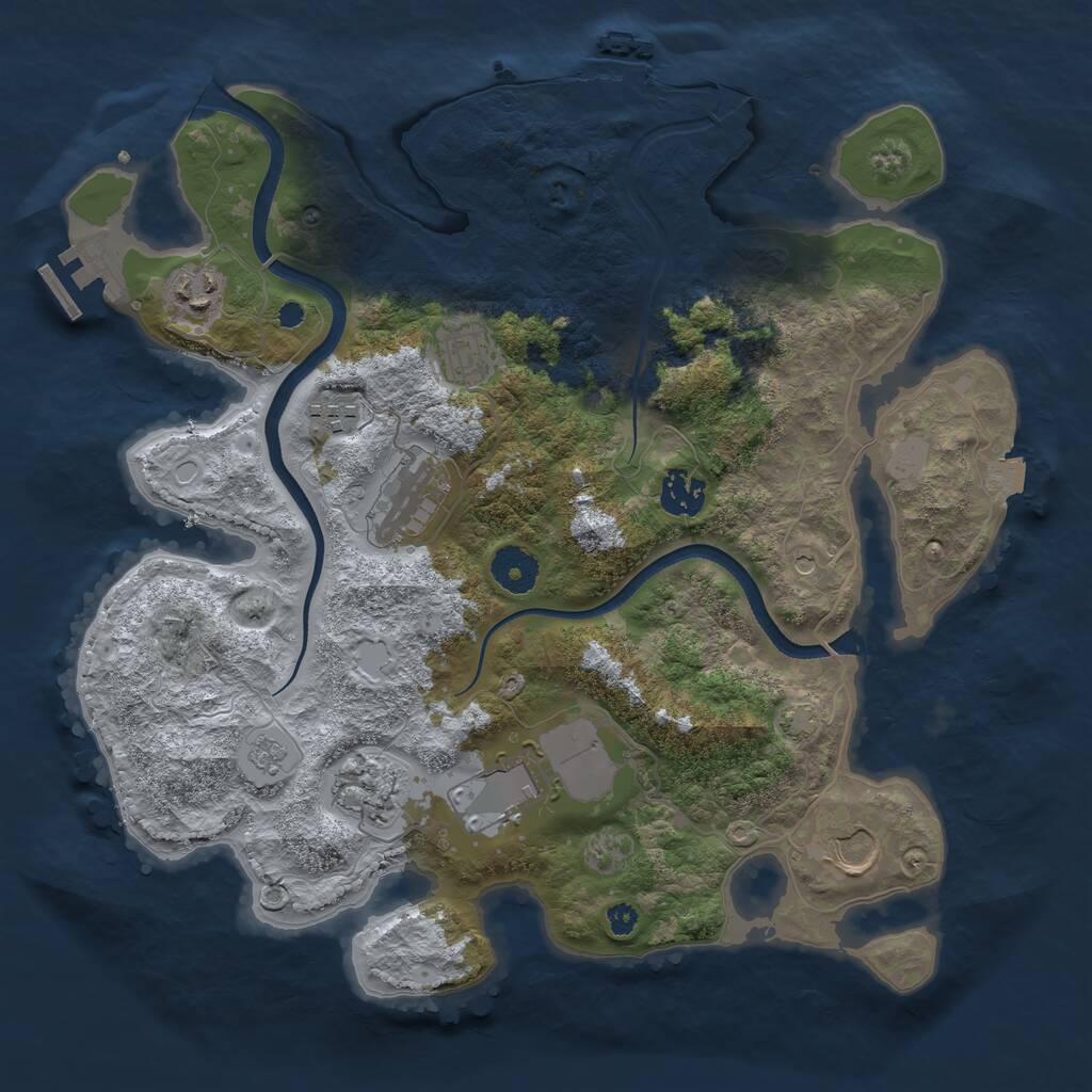 Rust Map: Procedural Map, Size: 3530, Seed: 26845676, 14 Monuments