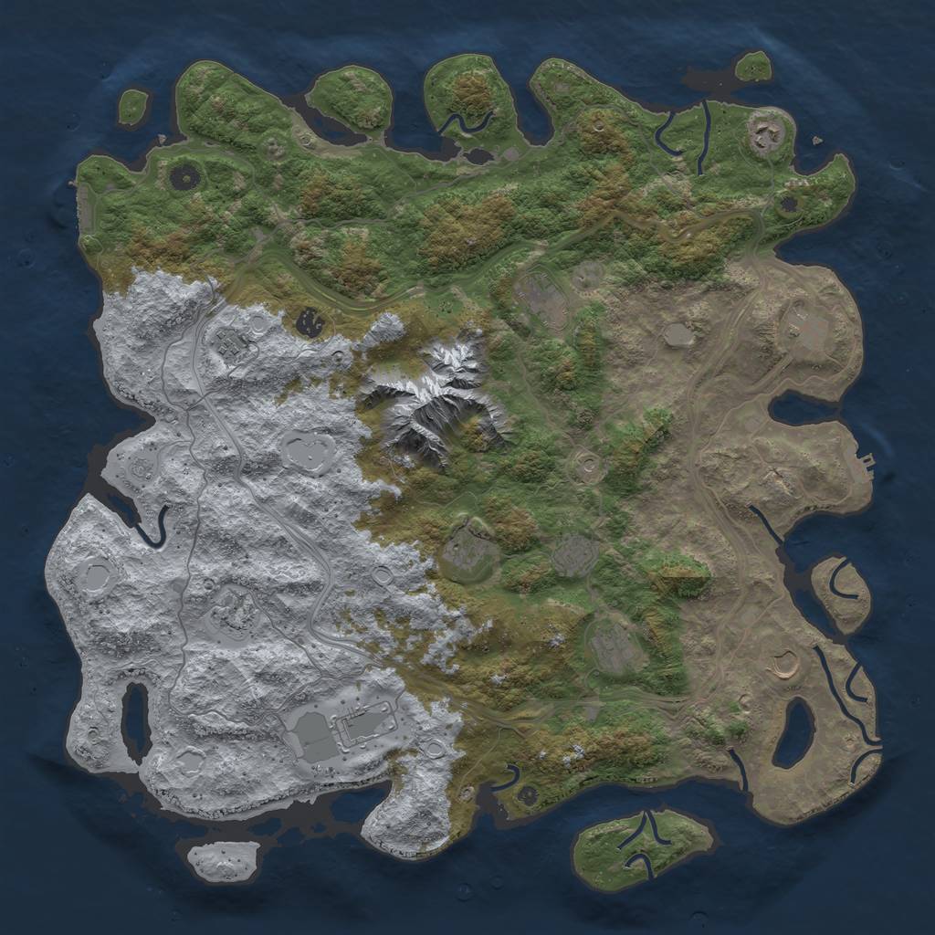 Rust Map: Procedural Map, Size: 5000, Seed: 794200502, 20 Monuments