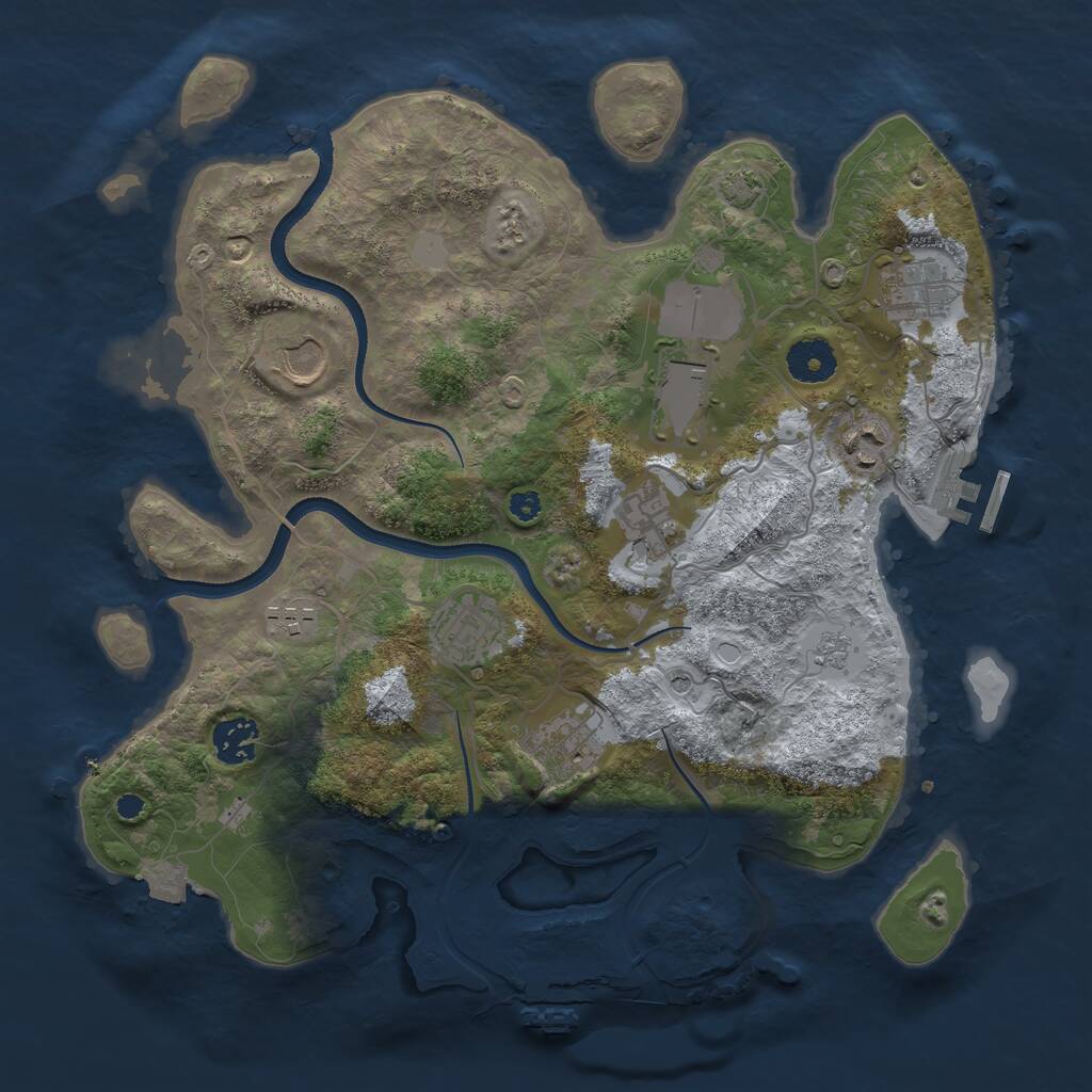 Rust Map: Procedural Map, Size: 3500, Seed: 535639319, 15 Monuments