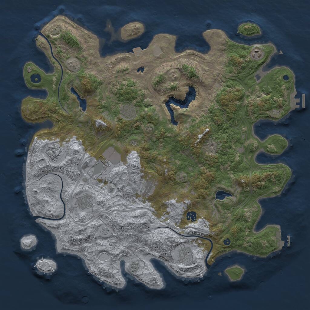 Rust Map: Procedural Map, Size: 4500, Seed: 1562745899, 15 Monuments