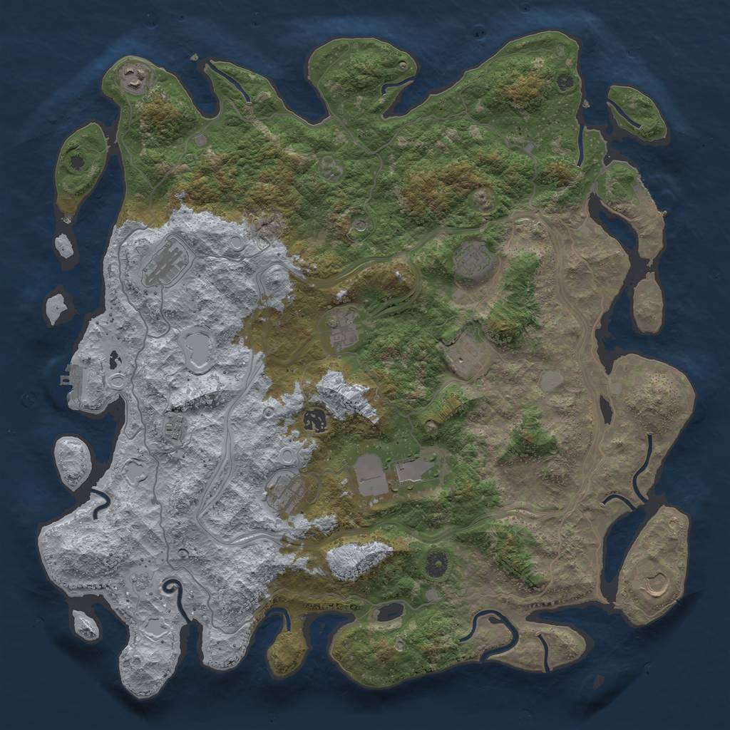 Rust Map: Procedural Map, Size: 4550, Seed: 1888888777, 19 Monuments