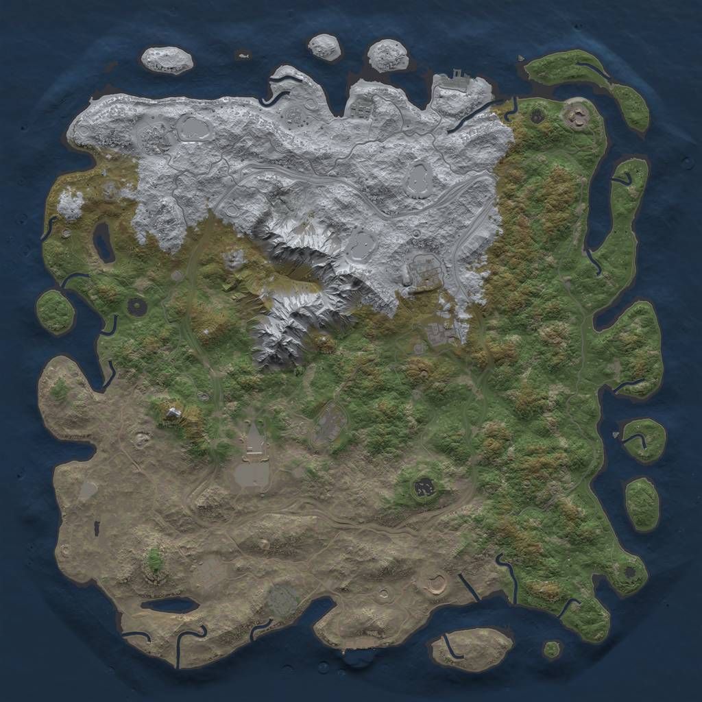 Rust Map: Procedural Map, Size: 5430, Seed: 21232544, 20 Monuments