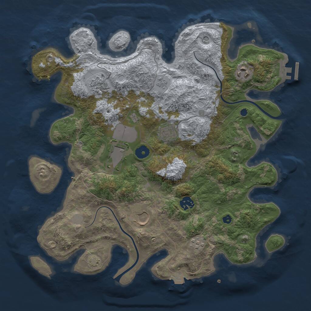 Rust Map: Procedural Map, Size: 3500, Seed: 19921996, 12 Monuments