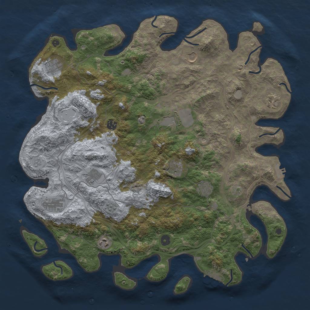 Rust Map: Procedural Map, Size: 4500, Seed: 1134217195, 20 Monuments