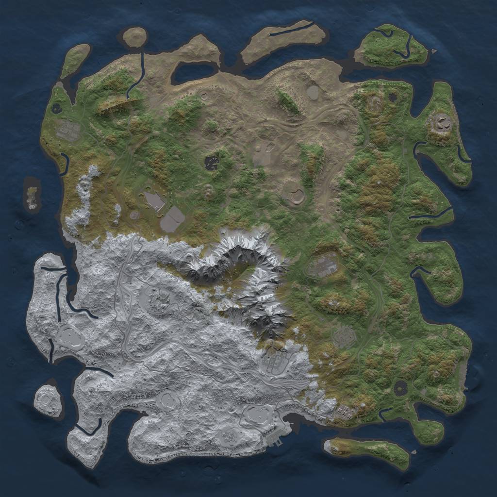 Rust Map: Procedural Map, Size: 5000, Seed: 19190721, 20 Monuments