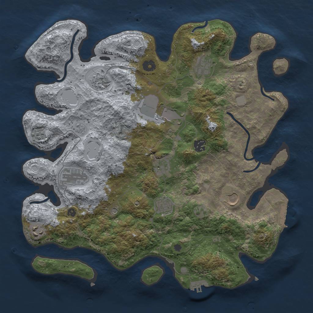 Rust Map: Procedural Map, Size: 3750, Seed: 4536543, 19 Monuments