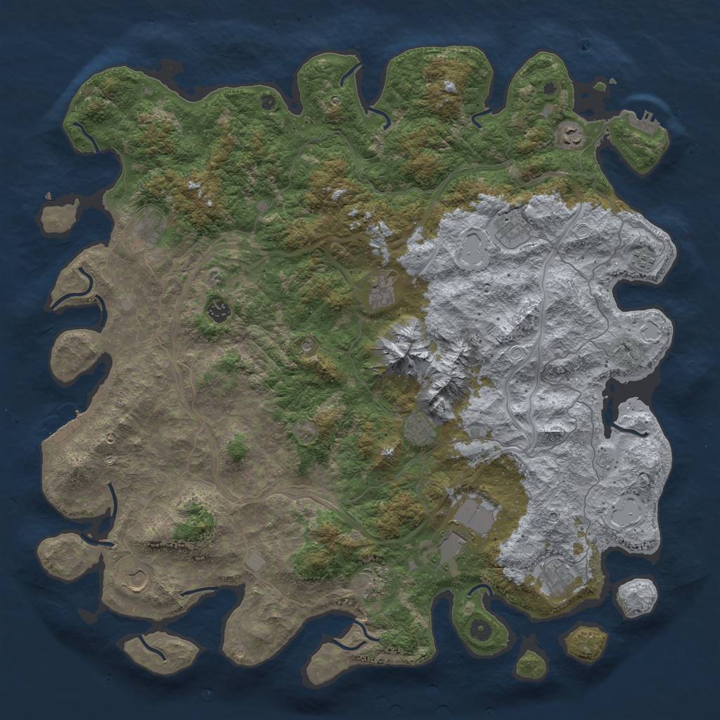 Rust Map: Procedural Map, Size: 5000, Seed: 581074646, 20 Monuments