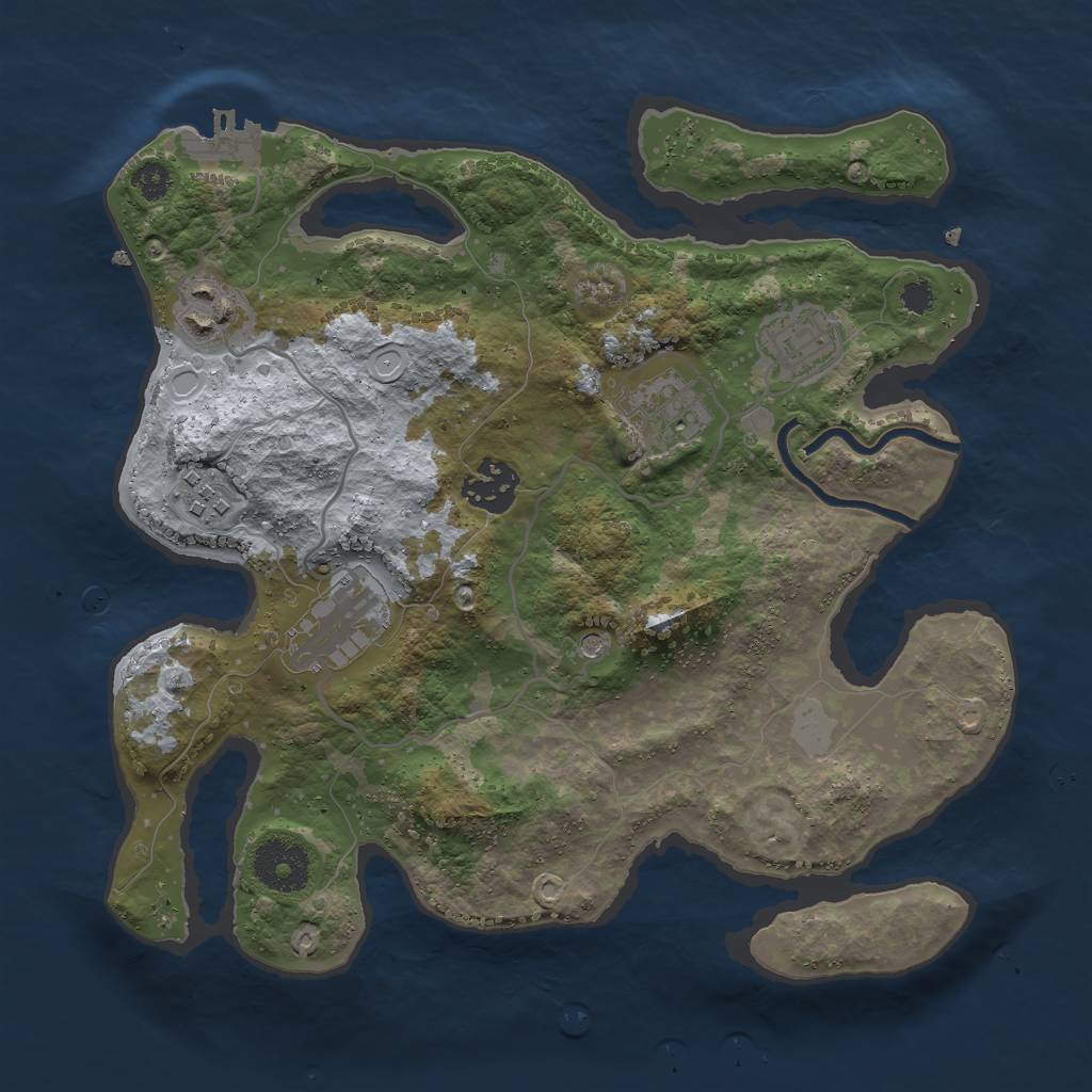 Rust Map: Procedural Map, Size: 3000, Seed: 1494829228, 13 Monuments