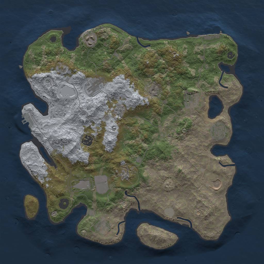 Rust Map: Procedural Map, Size: 3750, Seed: 7488624, 19 Monuments