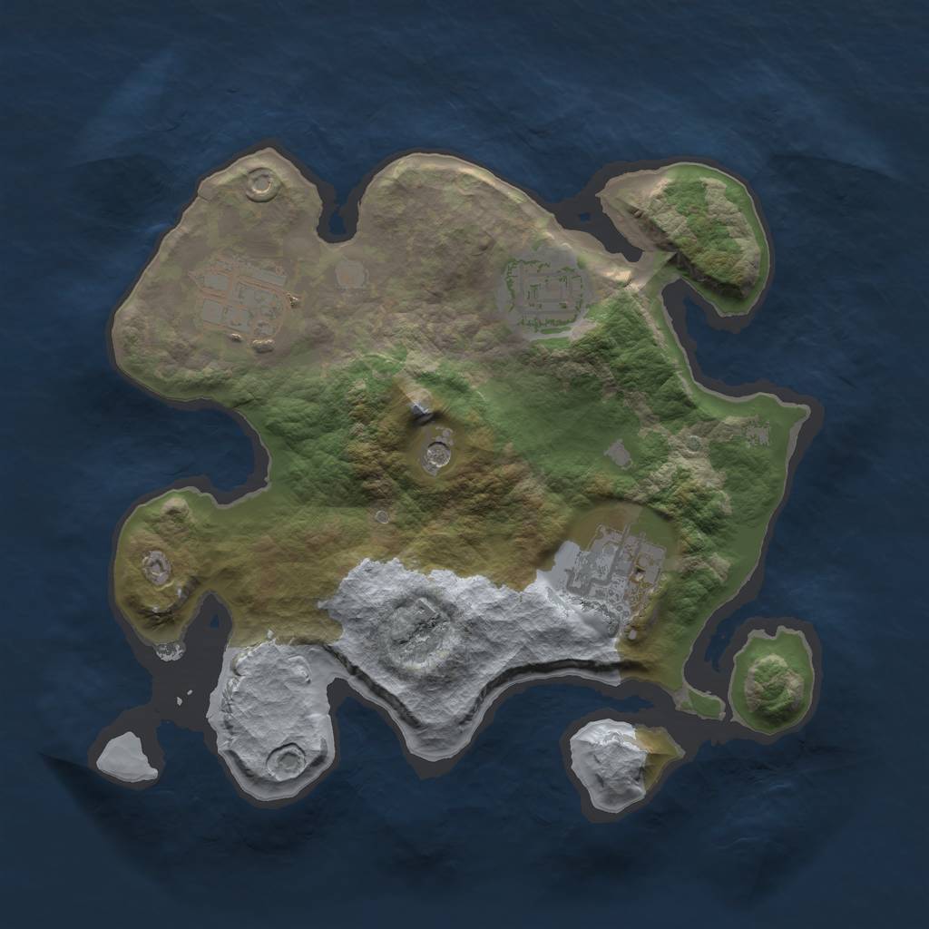 Rust Map: Barren, Size: 2400, Seed: 276892, 6 Monuments