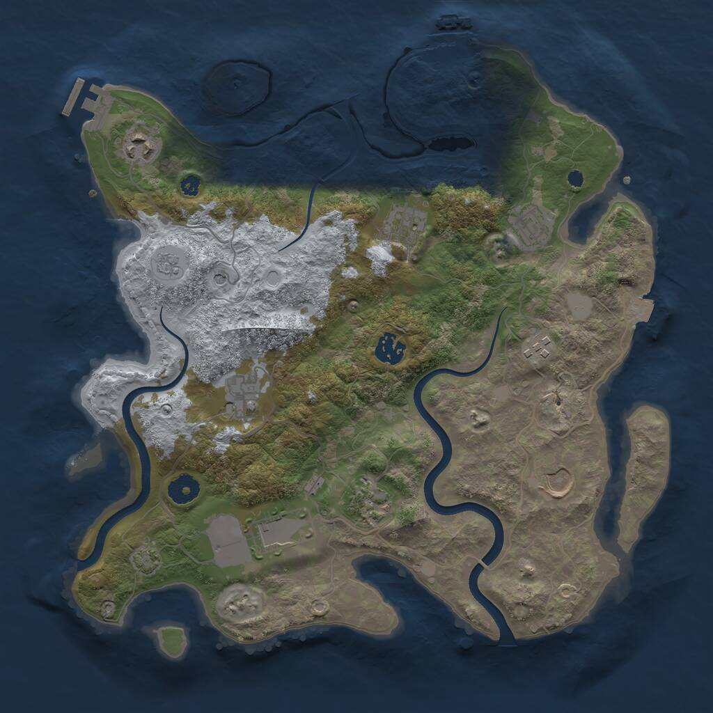 Rust Map: Procedural Map, Size: 3600, Seed: 71454994, 15 Monuments