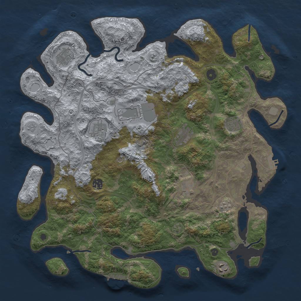 Rust Map: Procedural Map, Size: 4250, Seed: 85377317, 18 Monuments