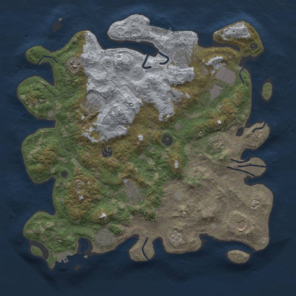 Rust Map: Procedural Map, Size: 4000, Seed: 18642846, 19 Monuments