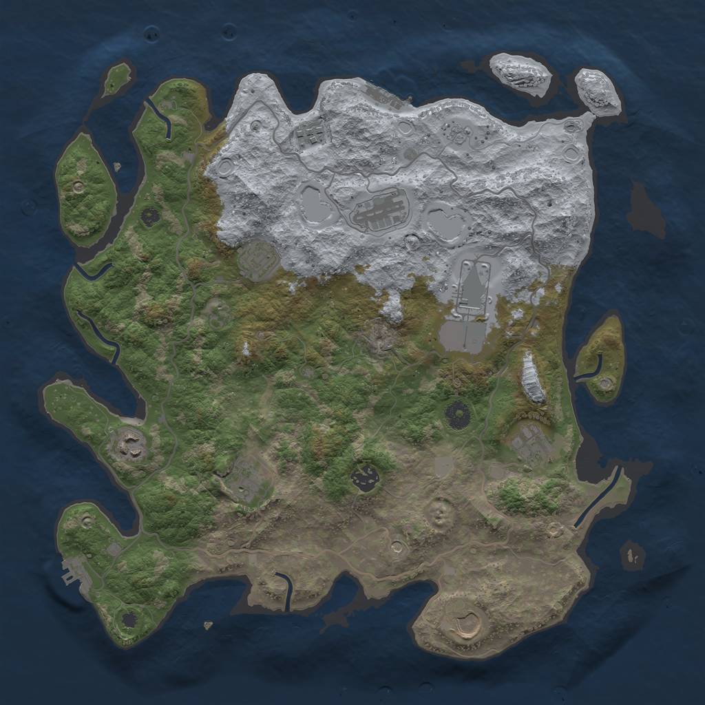 Rust Map: Procedural Map, Size: 4000, Seed: 17985, 18 Monuments