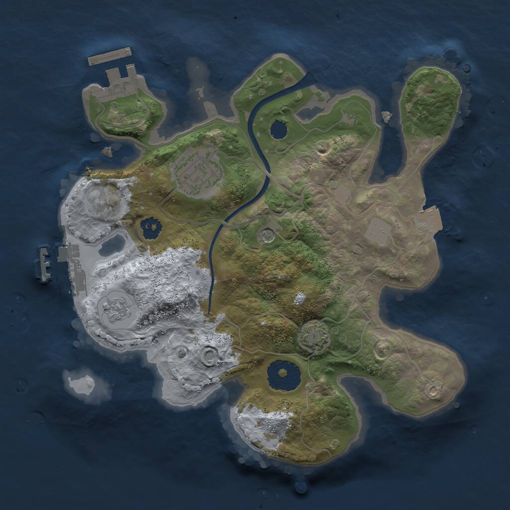 Rust Map: Procedural Map, Size: 2350, Seed: 666665, 7 Monuments