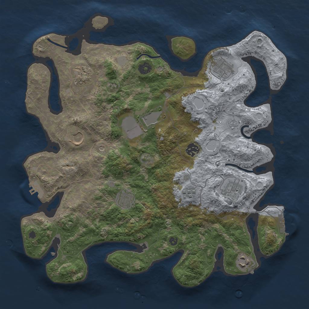 Rust Map: Procedural Map, Size: 3650, Seed: 47562242, 18 Monuments