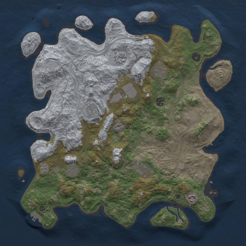 Rust Map: Procedural Map, Size: 4250, Seed: 46680780, 19 Monuments