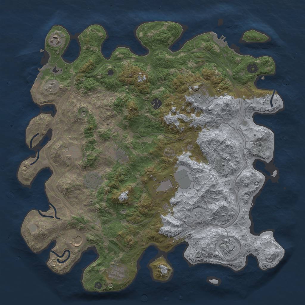 Rust Map: Procedural Map, Size: 4250, Seed: 71131980, 20 Monuments
