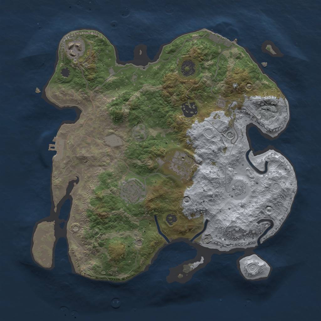 Rust Map: Procedural Map, Size: 3000, Seed: 24693, 13 Monuments