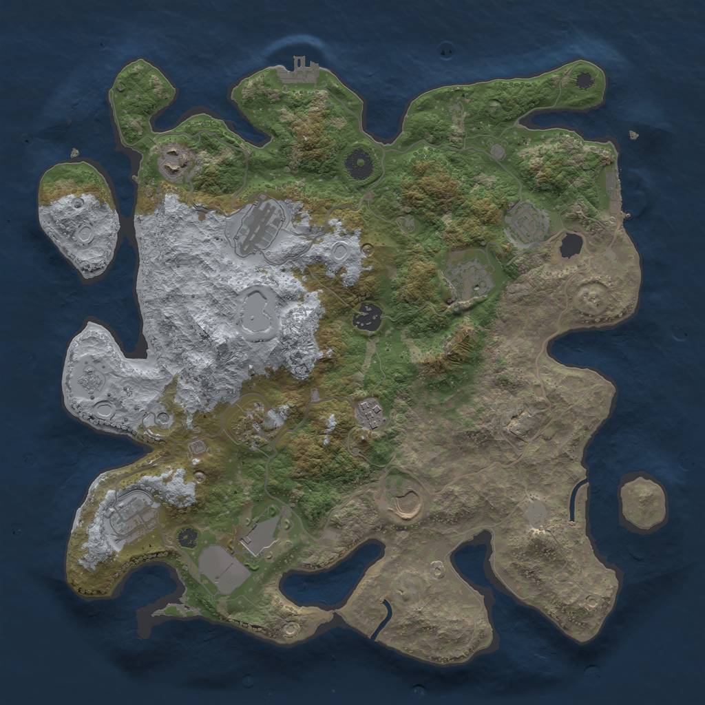 Rust Map: Procedural Map, Size: 3700, Seed: 25018393, 19 Monuments