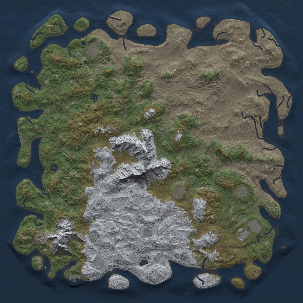 Rust Map: Procedural Map, Size: 6000, Seed: 684932, 20 Monuments